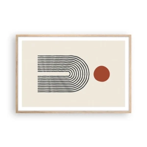 Poster in light oak frame - Magnetism of Shapes and Colours - 91x61 cm