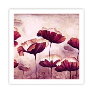 Poster - Red and White Flake - 60x60 cm