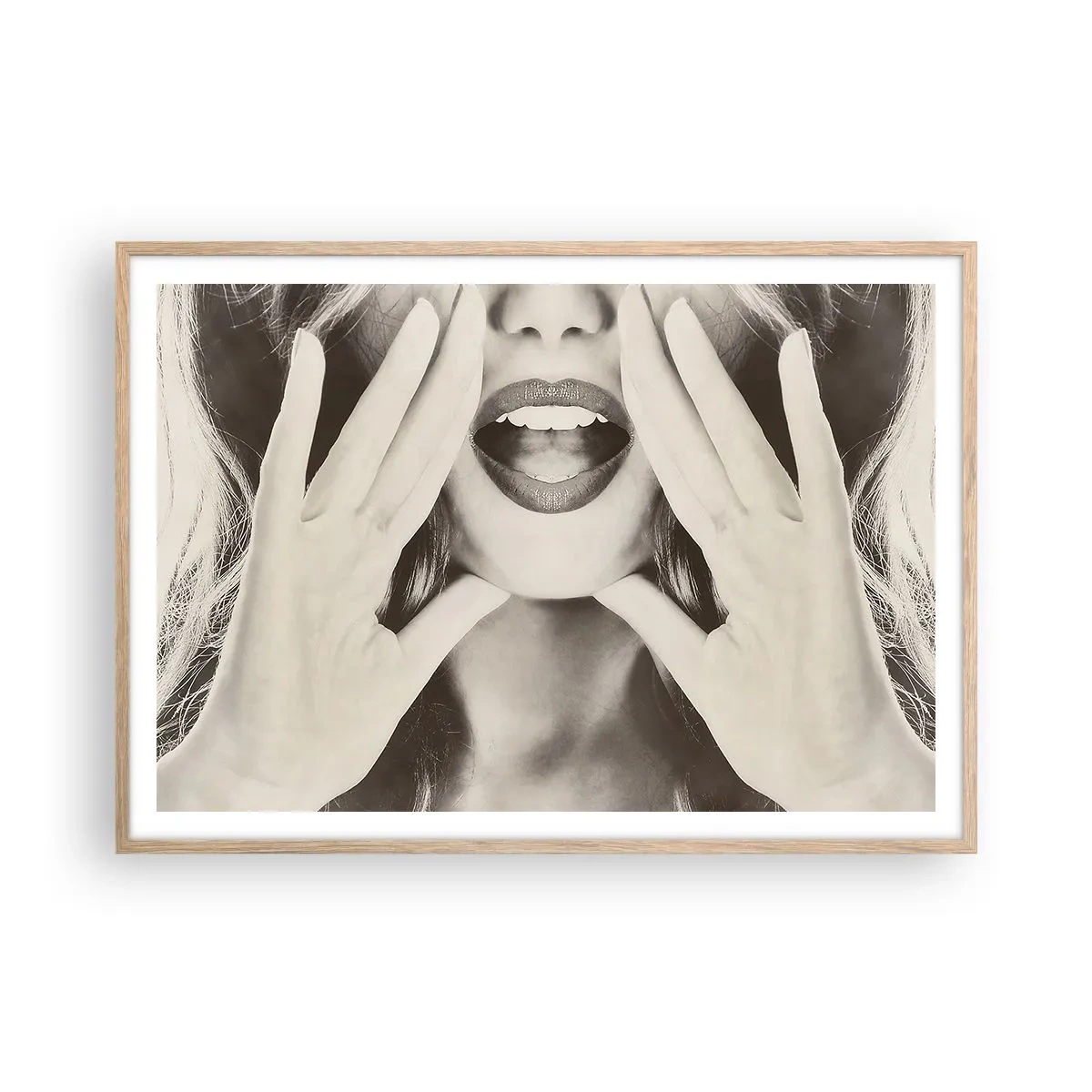 Poster in light oak frame - Coming! - 100x70 cm