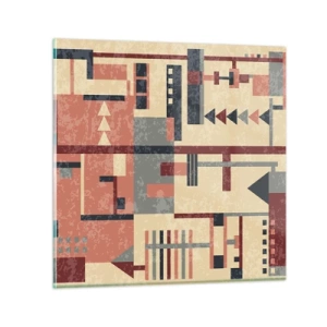 Glass picture - Combinations of Verticals and Horizontals - 40x40 cm