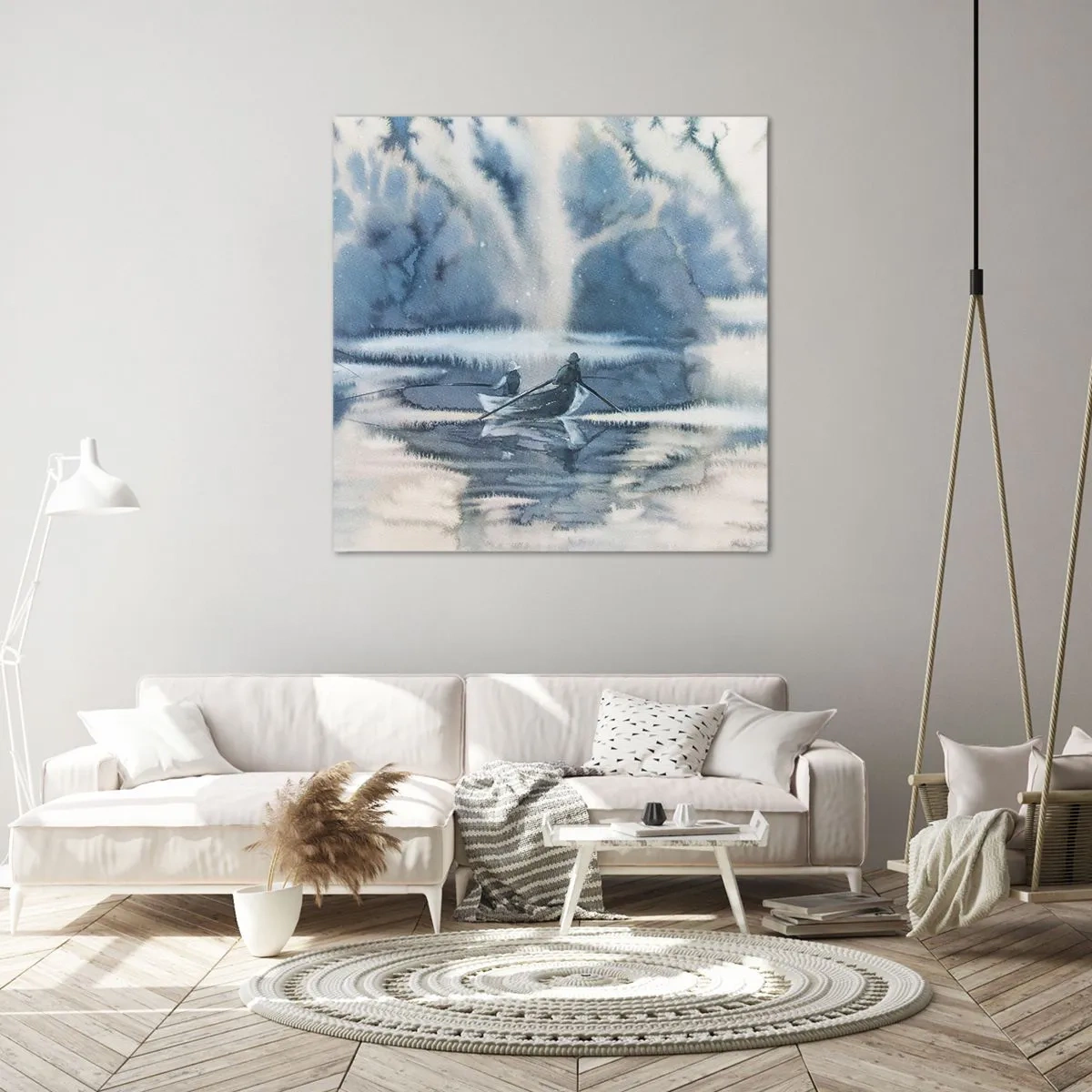 Canvas picture - Fishermen in Their Paradise - 70x70 cm