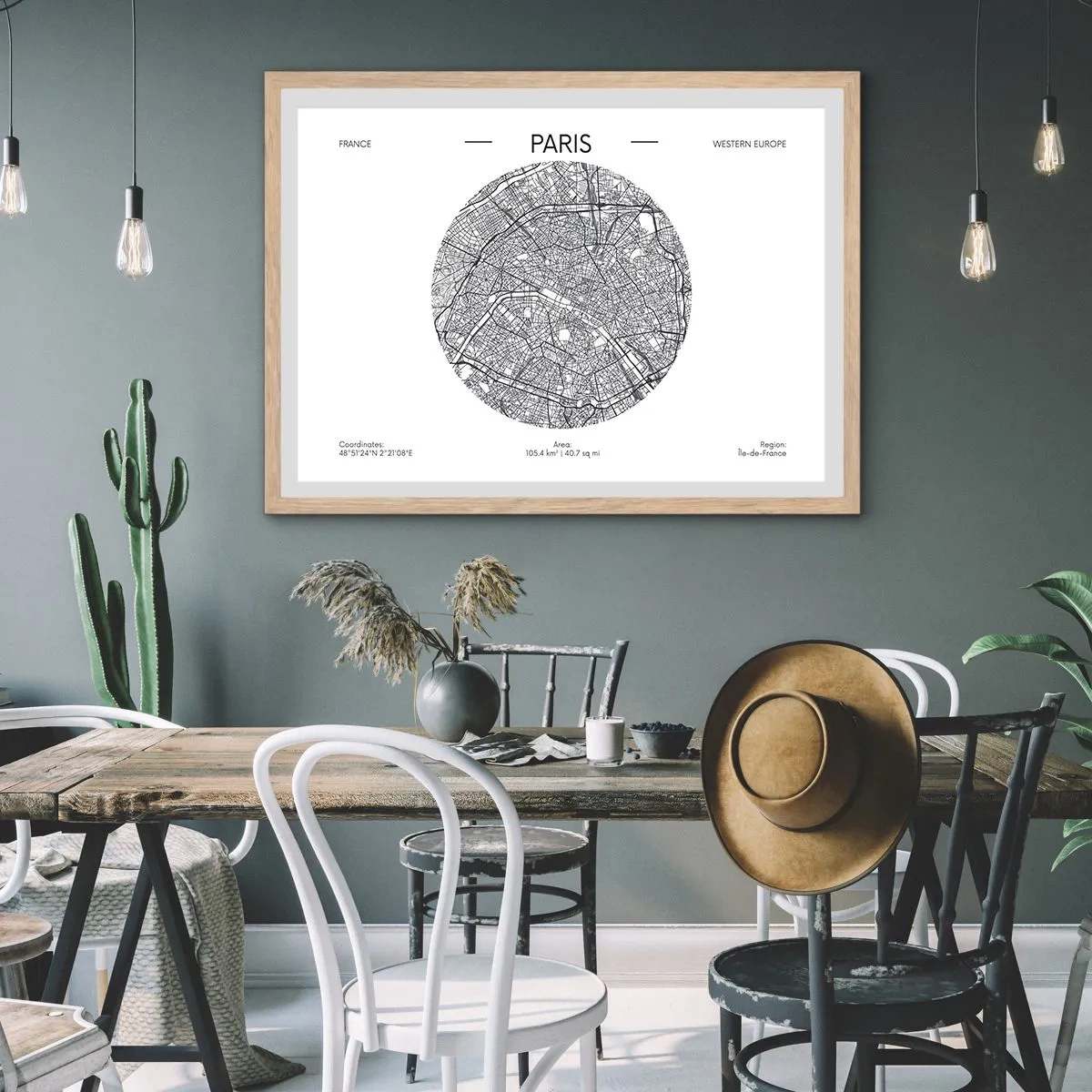 Poster in light oak frame - Anatomy of Paris - 40x30 cm