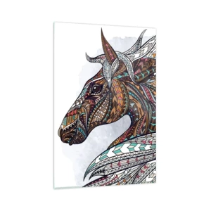 Glass picture - Horse of a Celtic Warrior - 80x120 cm