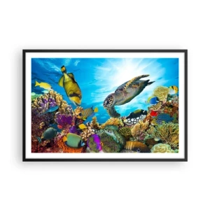 Poster in black frame - Coral Promenade - 91x61 cm
