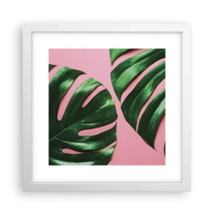 Poster in white frmae - Green Rendezvous - 30x30 cm