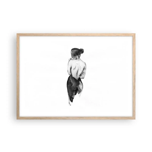 Poster in light oak frame - By Her Side the World Disappears - 70x50 cm