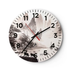 Wall clock - Clock on glass - Everyday Life in the East - 40x40 cm