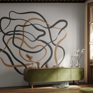 Custom Wallpaper Standard Eco - Everything Is Tangled UP - Boho, Abstraction, Lines