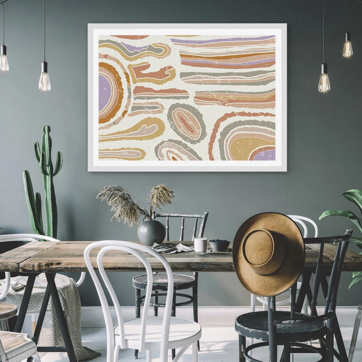 Poster in white frmae - Colourful Cross-Sections - 50x40 cm