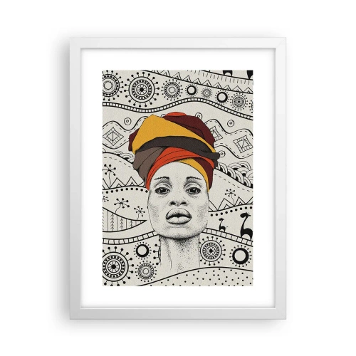 Poster in white frmae - African Portrait - 30x40 cm