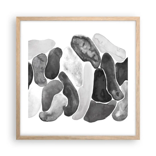 Poster in light oak frame - Stone Abstract - 50x50 cm