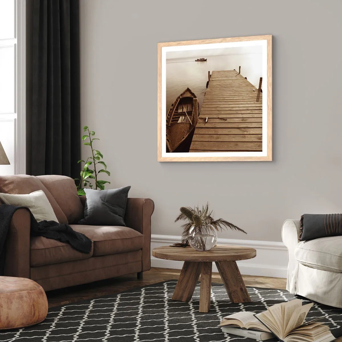 Poster in light oak frame - Great Calm - 40x40 cm