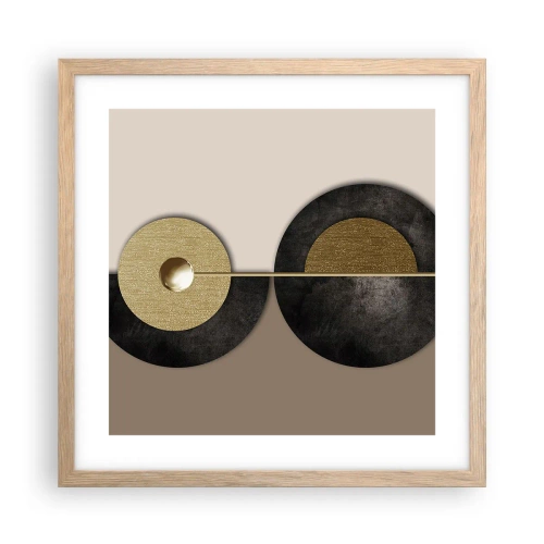 Poster in light oak frame - Variations on Wheel - 40x40 cm