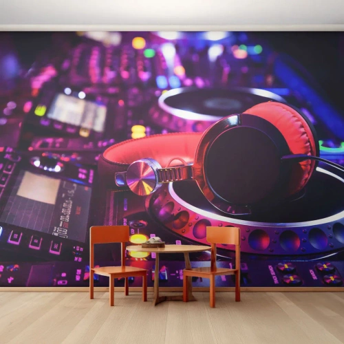 Photo Wallpaper Premium Sand - Before Party Starts - Music, Music Studio, Headphones - 250x175 cm