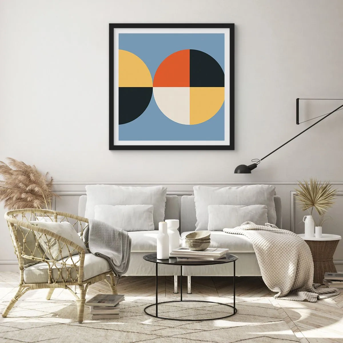 Poster in black frame - Look and Count - 60x60 cm