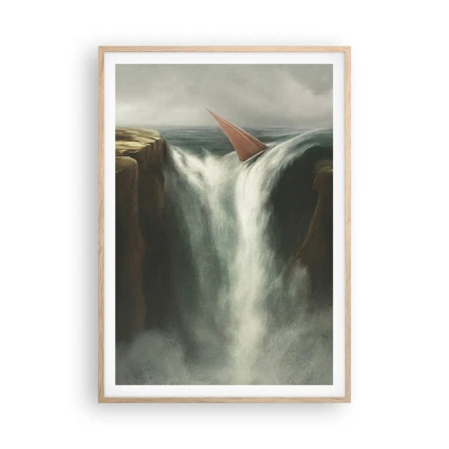 Poster in light oak frame - Life Warning - 70x100 cm