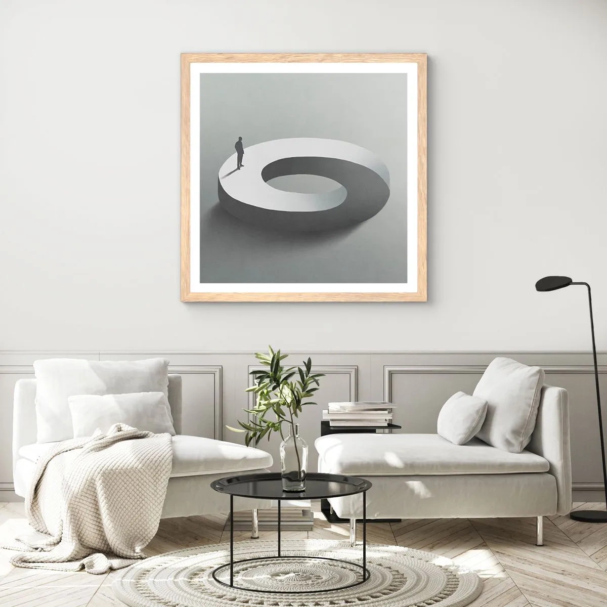 Poster in light oak frame - Puzzle It out - 60x60 cm