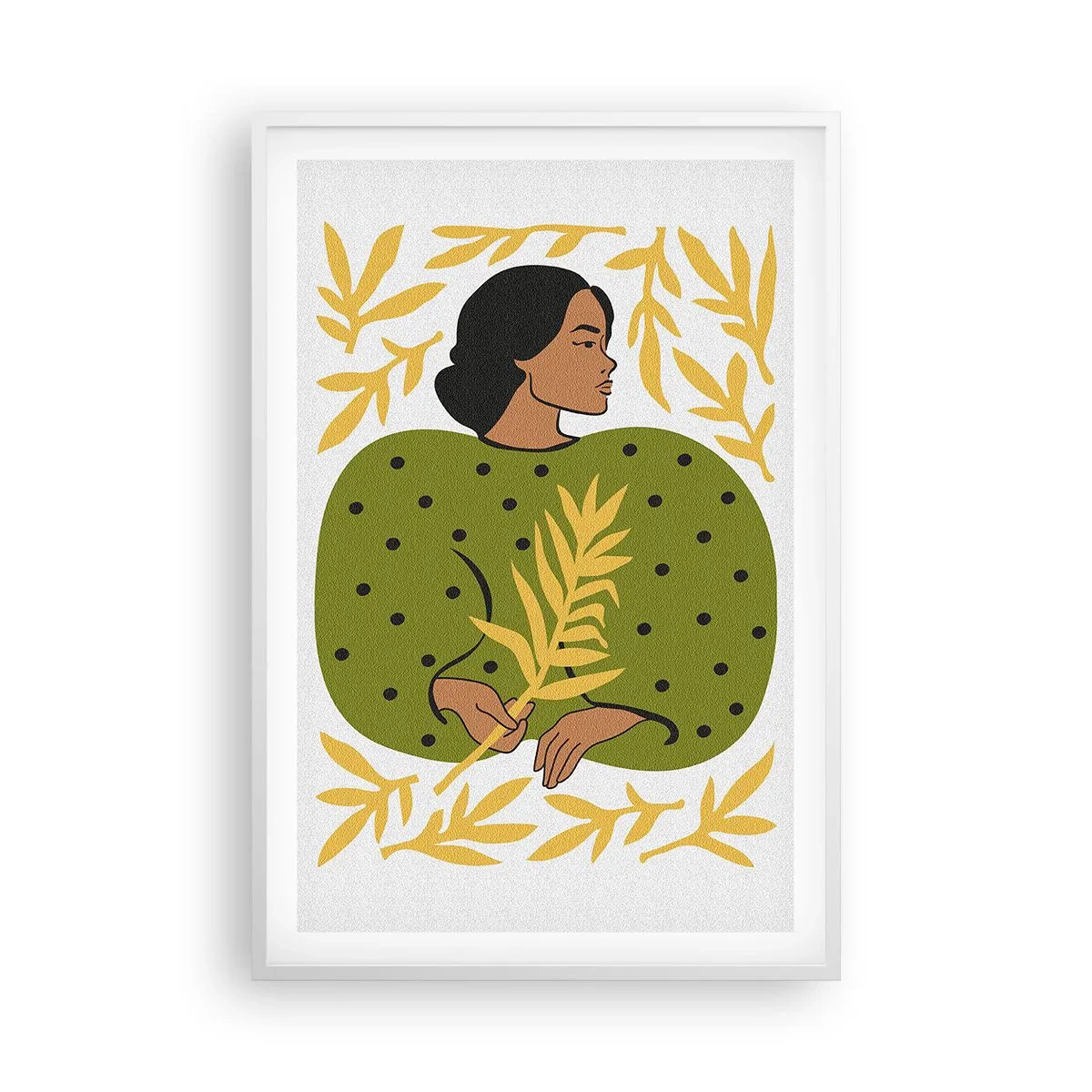 Poster in white frmae - Hawaian Girl - 61x91 cm