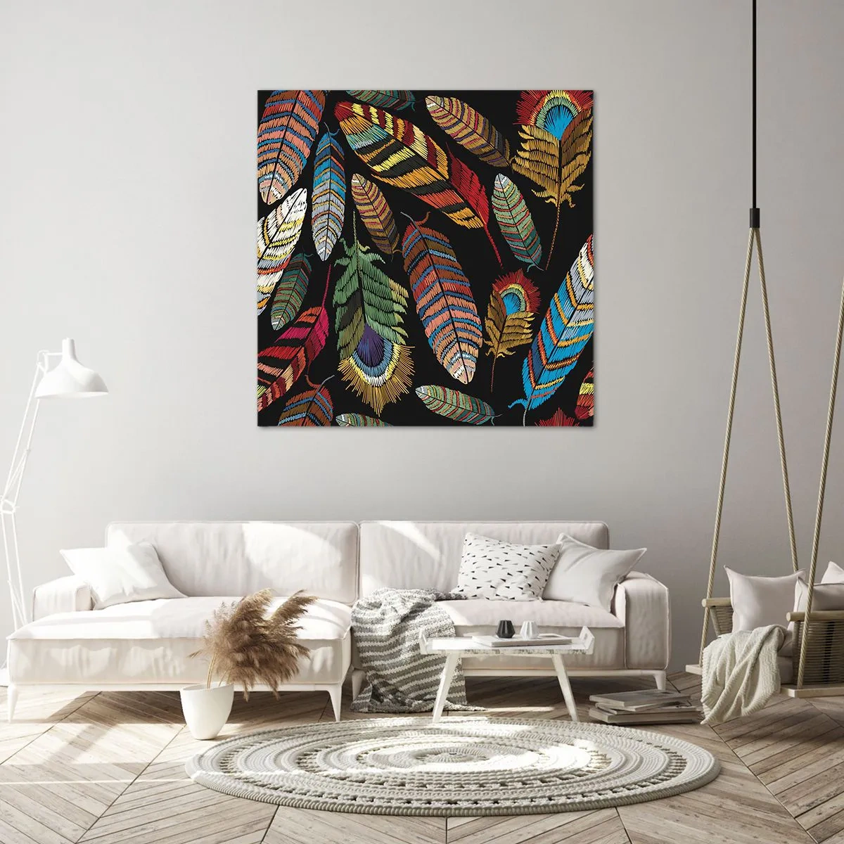 Canvas picture - Bird Carnival - 40x40 cm