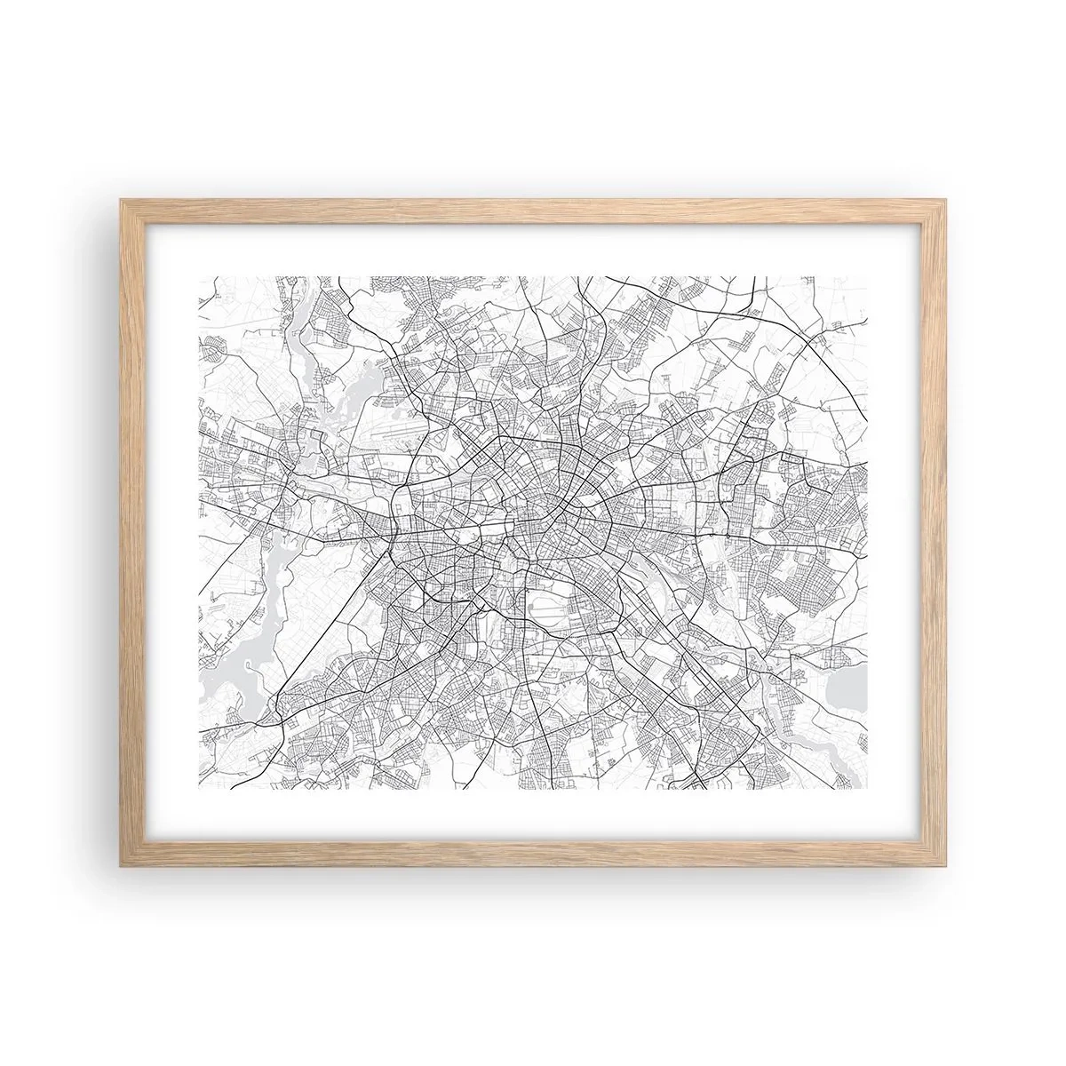 Poster in light oak frame - Flower of Berlin - 50x40 cm