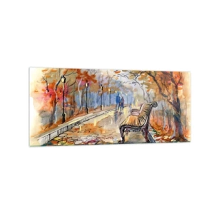 Glass picture - Walking together into Autumn - 120x50 cm
