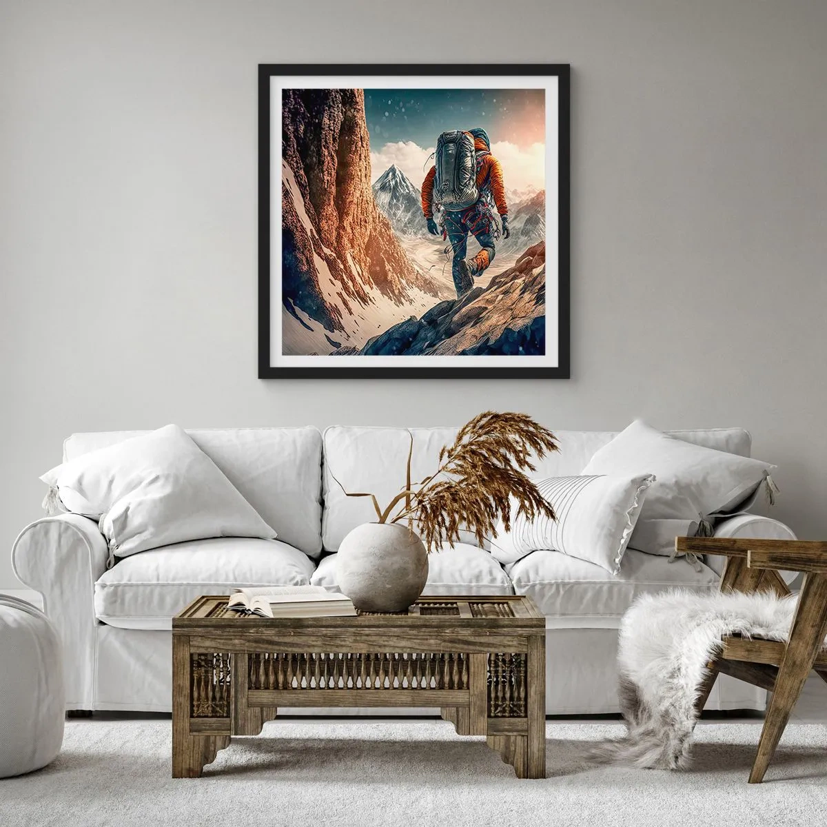 Poster in black frame - Lonely Warrior - 40x40 cm