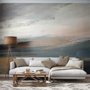 Custom Wallpaper Premium Canvas - Abstract: Northern Landscsape - Piece, Abstraction, Minimalism