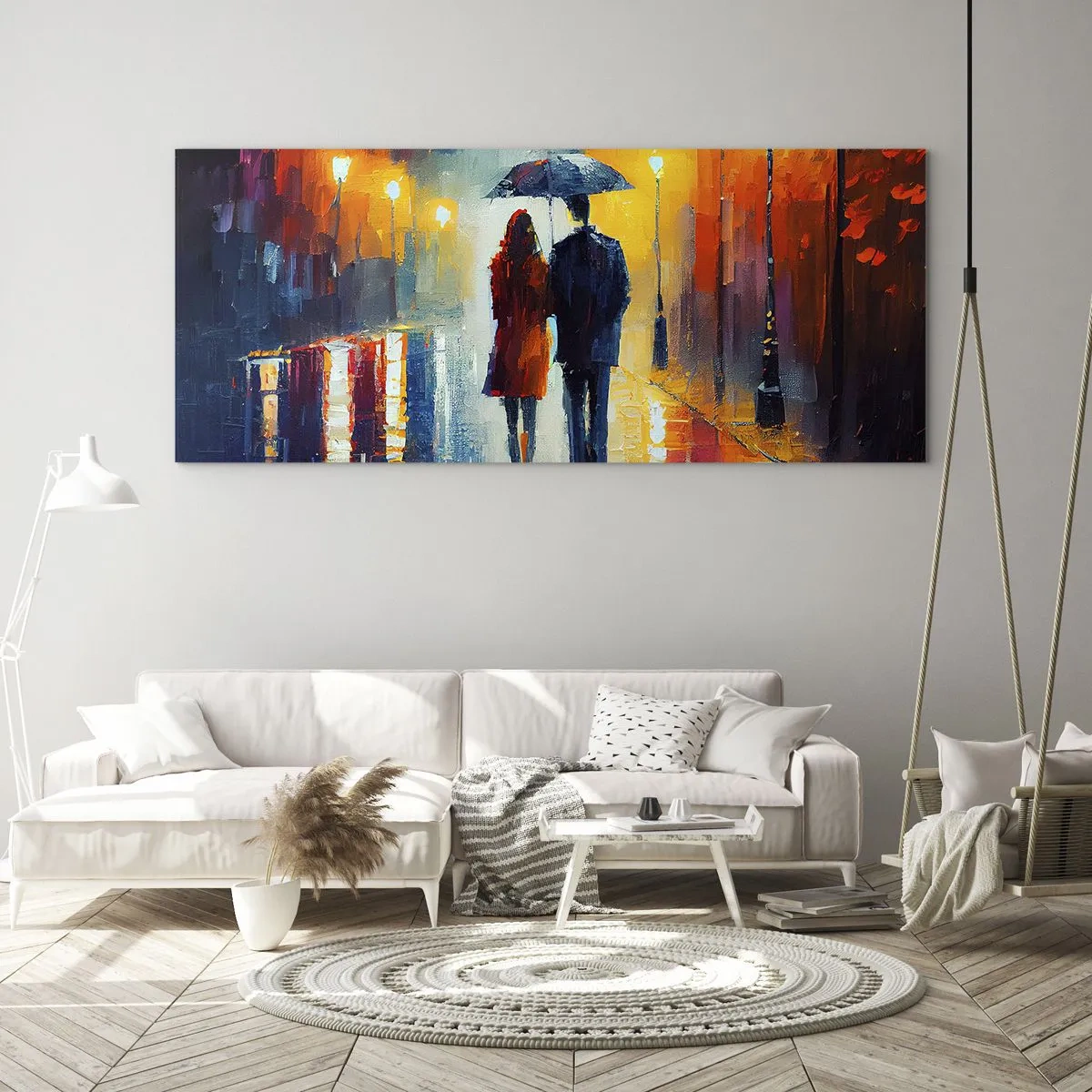 Glass picture - Together - Colourful Night - 90x30 cm