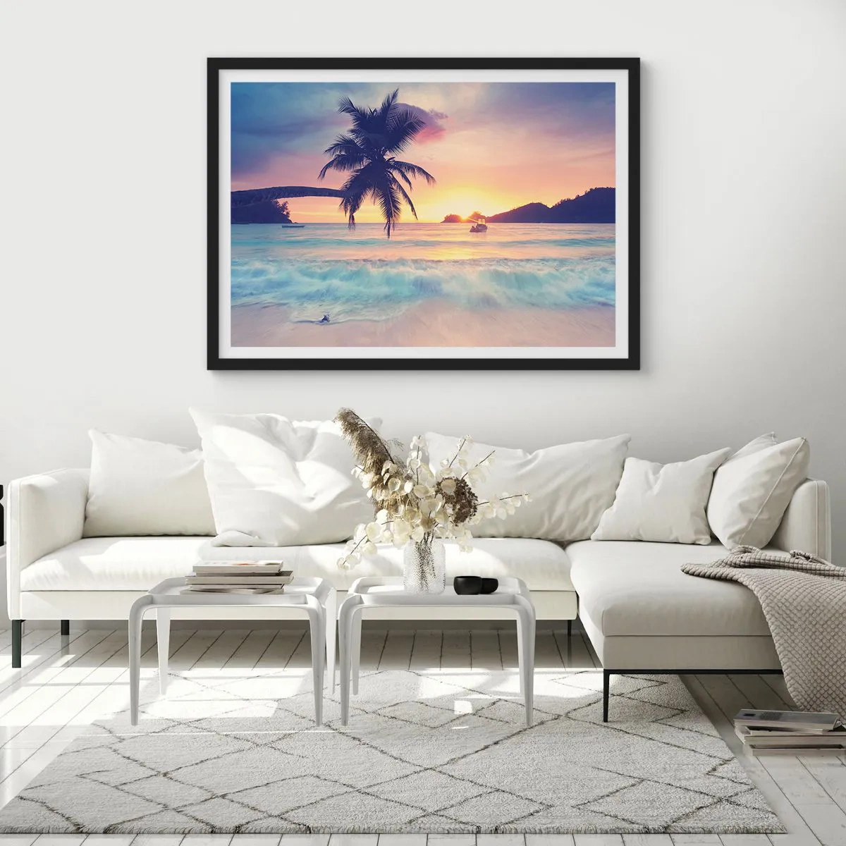 Poster in black frame - Evening in a Bay - 40x30 cm