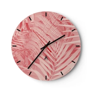 Wall clock - Clock on glass - Pink Concept - 40x40 cm