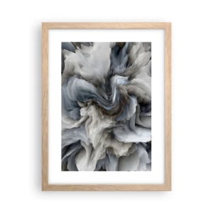 Poster in light oak frame - Stone and Flower - 30x40 cm