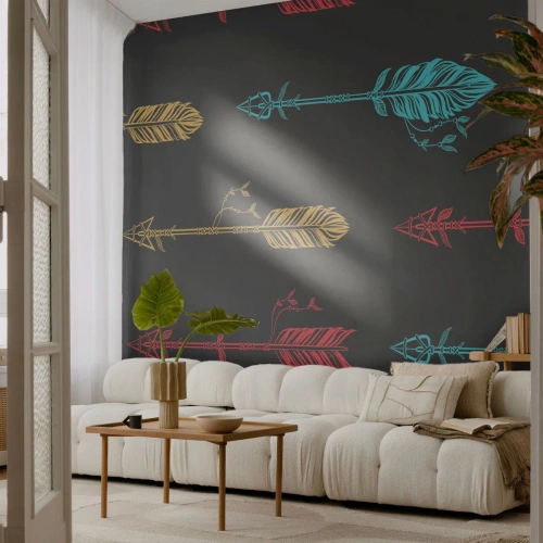 Photo Wallpaper Premium Canvas - In Ordinance - Abstraction, Boho, Arrow - 300x210 cm