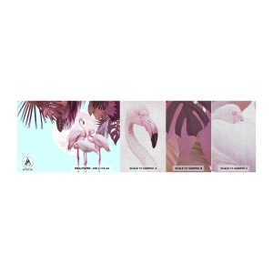 Photo Wallpaper Sample Premium Canvas - Three Bird Graces - Flamingos, Birds, Nature - 100x30 cm