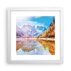 Poster in white frmae - It's Autumn in the Mountains - 30x30 cm