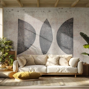 Photo Wallpaper Standard Eco - Geometric forms in ethnic style on a cream background - 100x70cm - Ethnic Abstraction - Modern wall decoration for the living room and bedroom ARTTOR