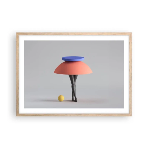 Poster in light oak frame - Surrealistic Composition - 70x50 cm