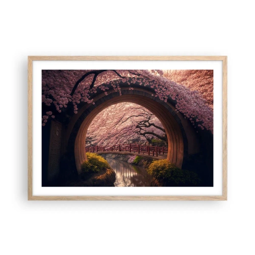 Poster in light oak frame - Japanese Spring - 70x50 cm