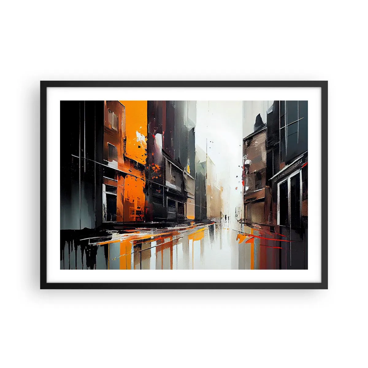 Poster in black frame - Rainy Day - 70x50 cm