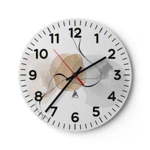 Wall clock - Clock on glass - Air Beads - 30x30 cm
