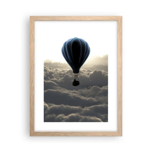 Poster in light oak frame - Wanderer above Clouds - 30x40 cm