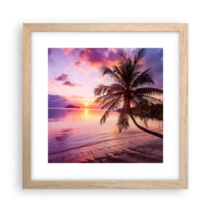 Poster in light oak frame - Bliss up to the Horizon - 30x30 cm