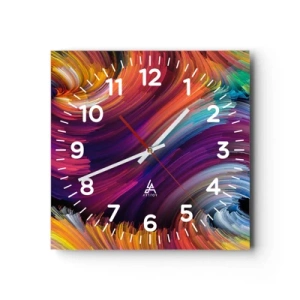 Wall clock - Clock on glass - Beginning of New World - 40x40 cm