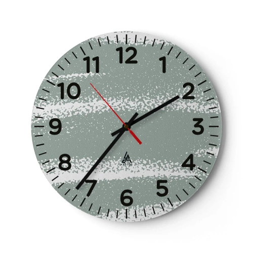Wall clock - Clock on glass - Abstrcat in Winter Climate - 30x30 cm