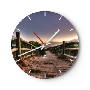 Wall clock - Clock on glass - You Can See the Destination - 40x40 cm