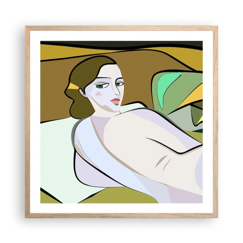 Poster in light oak frame - Intimate Portrait - 60x60 cm