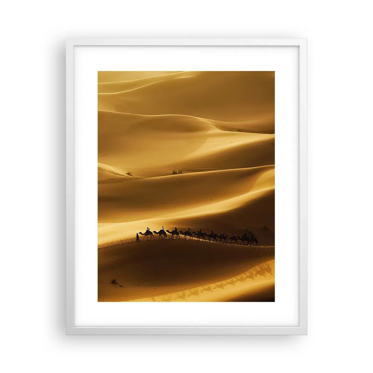 Poster in white frmae - Caravan on the Waves of a Desert - 40x50 cm