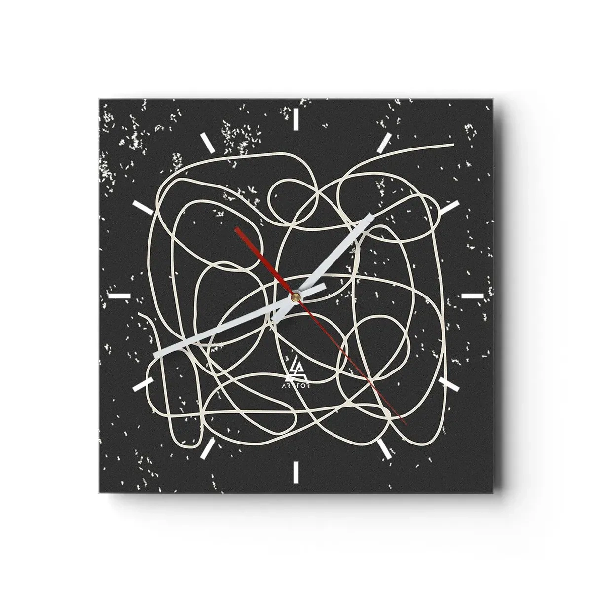 Wall clock - Clock on glass - Lost Thoughts - 40x40 cm