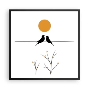 Poster in black frame - Nightingale Evening - 60x60 cm