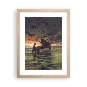 Poster in light oak frame - Concert for Piano and Waves - 30x40 cm