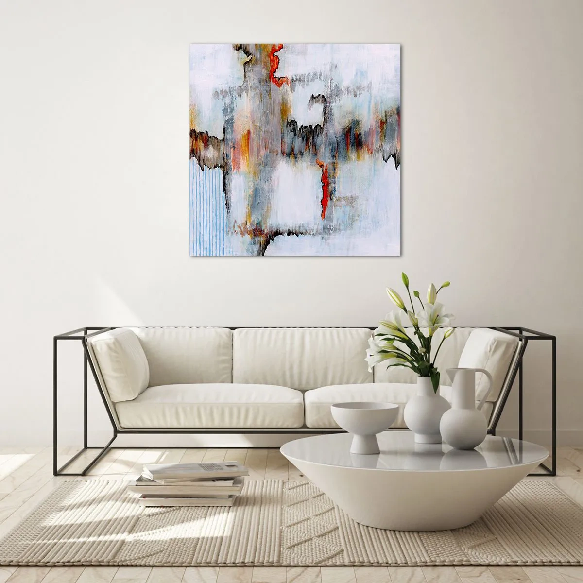 Glass picture - With a Stick on Water - 30x30 cm